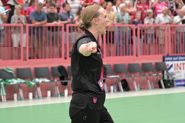 Miriam Hirsch TusSies Metzingen, Coach TusSies Metzingen vs SV Union Halle Neustadt , Handball, Alsco HBF, 7 Play Off League Matchday, Season 2025 2026, 30 05 2026 TusSies Metzingen vs SV Union Halle Neustadt , Handball, Alsco HBF, 7 Play Off League Matchday, Season 2025 2026, 30 05 2026 Tuebingen Copyright: xEibner-Pressefoto TobiasxBaurx EP_TBR