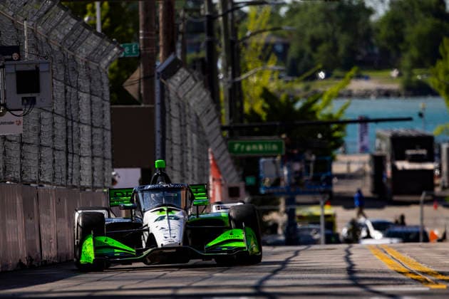 AUTO - IndyCar, Indy Car, IRL, USA - DETROIT GRAND PRIX 2026 45 FOSTER Louis (gbr), Rahal Letterman Lanigan Racing, Dallara DW12 - Honda, action during the Chevrolet Detroit Grand Prix, 8th round of the 2026 NTT IndyCar Series, on the Streets of Detroit, from May 29 to 31, 2026 in Detroit, Michigan, United States of America - DetroitUnited States Copyright: xJULIENxDELFOSSEx