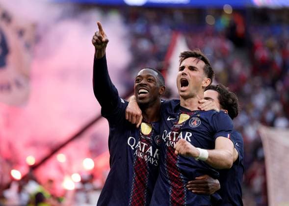 Ousmane Dembele of Paris Saint-Germain celebrates scoring their side s first goal of the game Paris Saint-Germain v Arsenal, UEFA Champions League, Final, Football, Puskas Arena, Budapest, Hungary - 30 May 2026Budapest Puskas Arena Hungary EDITORIAL USE ONLY No use with unauthorised audio, video, data, fixture lists, club league logos or live services. Online in-match use limited to 120 images, no video emulation. No use in betting, games or single club league player publications. Copyright: xAhmadxMora Shutterstockx 16902827ct