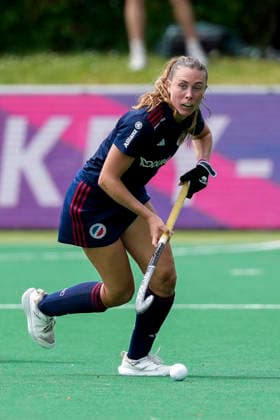 Agustina Habif MHC, 5 , on the ball, cropped, full body, single picture, single photo, action, action, 30 05 2026, Bonn Germany , Hockey, German Championship, semi-final, Women, Mannheimer HC Harvestehuder THC xozx