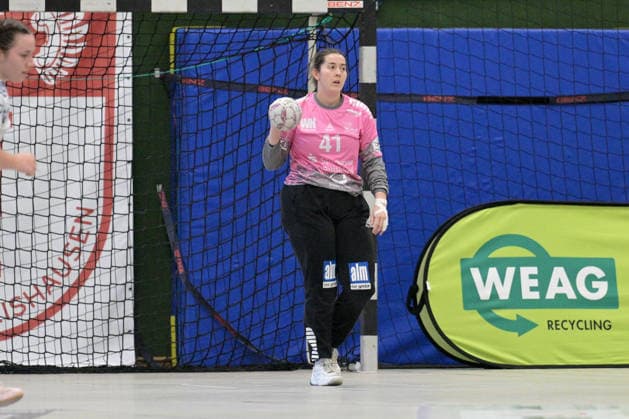 Neele Brandt TuS Lintfort, 41 in goal with ball TG Nuertingen vs TuS Lintfort , Handball, 2 Alsco HBF, 30 League matchday, Season 2025 2026, 30 05 2026 TG Nuertingen vs TuS Lintfort , Handball, 2 Alsco HBF, 30 League matchday, Season 2025 2026, 30 05 2026 Nuertingen Copyright: xEibner-Pressefoto TobiasxBaurx EP_TBR