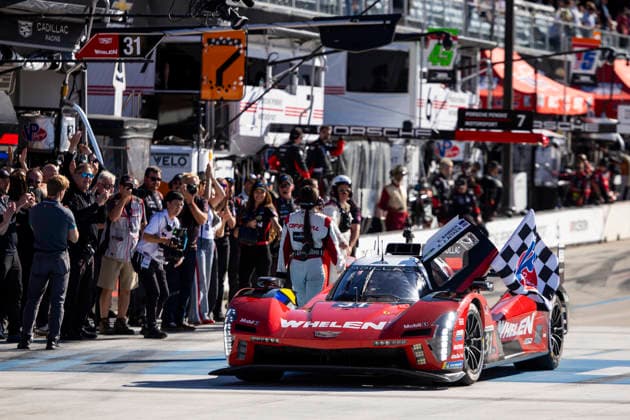 AUTO - IMSA - DETROIT SPORTS CAR CLASSIC 2026 31 AITKEN Jack (gbr), BAMBER Earl (nzl), Cadillac Whelen, Cadillac V-Series.R, action celebrates their win during the Chevrolet Detroit Sports Car Classic, 5th round of the 2026 2026 IMSA SportsCar Championship, on the Streets of Detroit, from May 29 to 31, 2026 in Detroit, Michigan, United States of America - DetroitUnited States Copyright: xJULIENxDELFOSSEx