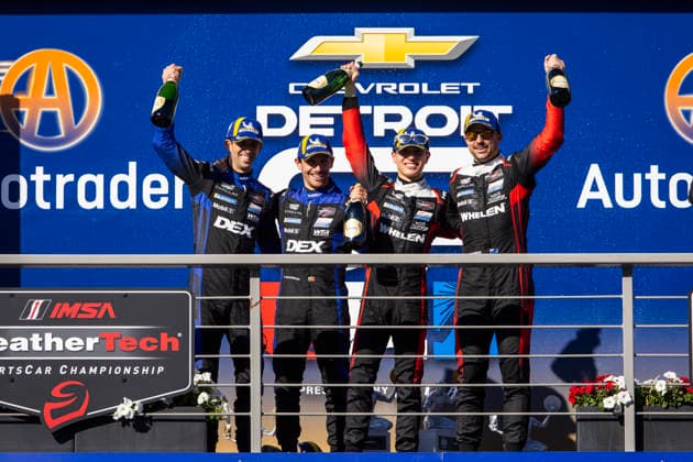 AUTO - IMSA - DETROIT SPORTS CAR CLASSIC 2026 Podium, 10 TAYLOR Ricky (usa), ALBUQUERQUE Filipe (prt), Cadillac Wayne Taylor Racing, Cadillac V-Series.R, 31 AITKEN Jack (gbr), BAMBER Earl (nzl), Cadillac Whelen, Cadillac V-Series.R, portrait during the Chevrolet Detroit Sports Car Classic, 5th round of the 2026 2026 IMSA SportsCar Championship, on the Streets of Detroit, from May 29 to 31, 2026 in Detroit, Michigan, United States of America - DetroitUnited States Copyright: xJULIENxDELFOSSEx