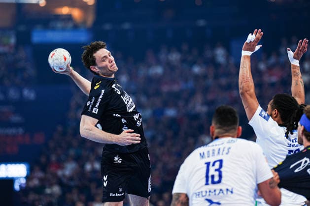 Throw Goal Niclas Kirkelokke SG Flensburg Handewitt, 05 GER, Montpellier Handball vs SG Flensburg Handewitt, Handball, EHF European League, Match for 3rd place, Season 2025 2026, 31 05 2026 GER, Montpellier Handball vs SG Flensburg Handewitt, Handball, EHF European League, Match for 3rd place, Season 2025 2026, 31 05 2026 Hamburg Copyright: xEibner-Pressefoto MarcelxvonxFehrnx EP_MFN