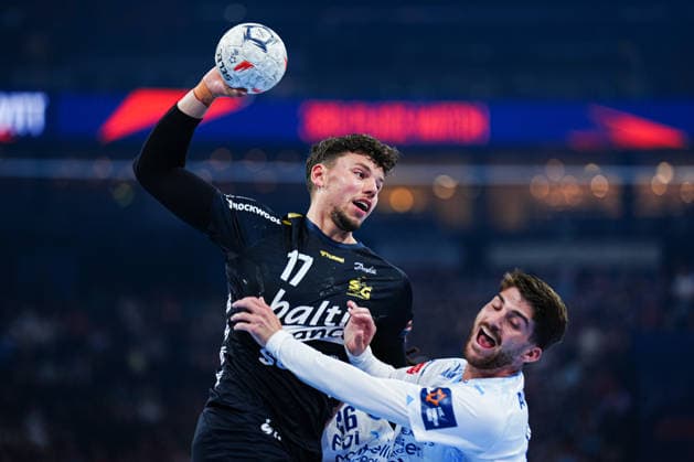 Throw Goal Marco Grgic SG Flensburg Handewitt, 17 GER, Montpellier Handball vs SG Flensburg Handewitt, Handball, EHF European League, Match for 3rd place, Season 2025 2026, 31 05 2026 GER, Montpellier Handball vs SG Flensburg Handewitt, Handball, EHF European League, Match for 3rd place, Season 2025 2026, 31 05 2026 Hamburg Copyright: xEibner-Pressefoto MarcelxvonxFehrnx EP_MFN