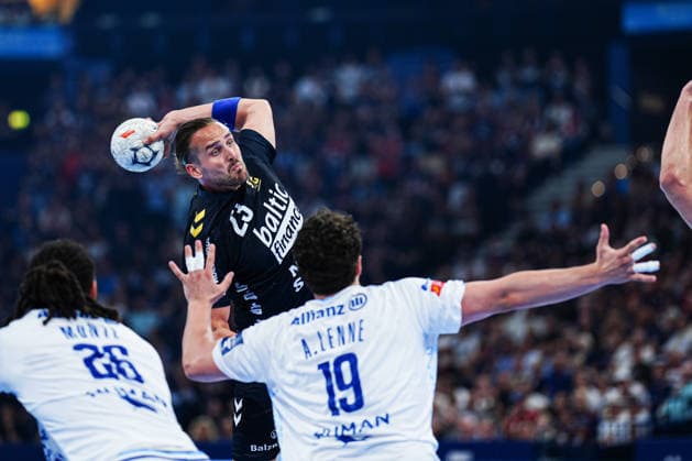 Throw Goal Kent Robin Tonnesssen SG Flensburg Handewitt, 23 GER, Montpellier Handball vs SG Flensburg Handewitt, Handball, EHF European League, Match for 3rd place, Season 2025 2026, 31 05 2026 GER, Montpellier Handball vs SG Flensburg Handewitt, Handball, EHF European League, Match for 3rd place, Season 2025 2026, 31 05 2026 Hamburg Copyright: xEibner-Pressefoto MarcelxvonxFehrnx EP_MFN