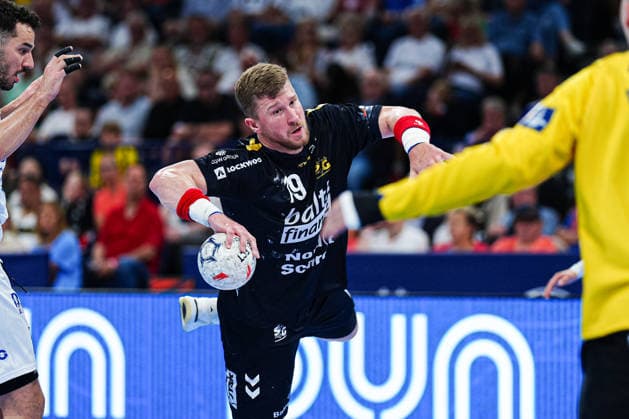 Throw Goal Adin Faljic SG Flensburg Handewitt, 19 GER, Montpellier Handball vs SG Flensburg Handewitt, Handball, EHF European League, Match for 3rd place, Season 2025 2026, 31 05 2026 GER, Montpellier Handball vs SG Flensburg Handewitt, Handball, EHF European League, Match for 3rd place, Season 2025 2026, 31 05 2026 Hamburg Copyright: xEibner-Pressefoto MarcelxvonxFehrnx EP_MFN