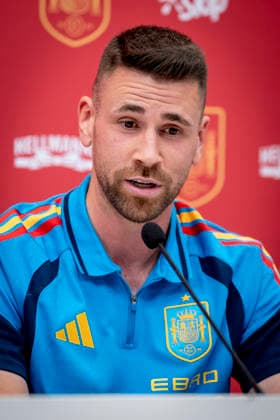 May 31, 2026, Las Rozas, Madrid, Spain: Unai Simon, goalkeeper of Spain National Football Team, during the press conderence of presentation of new sponsors for Spain National Football Team at the Football City (Ciudad del Futbol) on May 31, 2026, in Las Rozas, Spain. Spain National Football Team Sponsors Presentation press conference, PK, Pressekonferenz - ZUMAa181 20260531_zaa_a181_178 Copyright: xAngelxPerezxMecax
