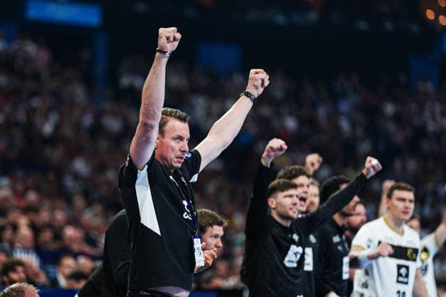 Jubel Filip Jicha THW Kiel, Coach GER, THW Kiel vs MT Melsungen, Handball, EHF European League, Final, Season 2025 2026, 31 05 2026 GER, THW Kiel vs MT Melsungen, Handball, EHF European League, Final, Season 2025 2026, 31 05 2026 Hamburg Copyright: xEibner-Pressefoto MarcelxvonxFehrnx EP_MFN