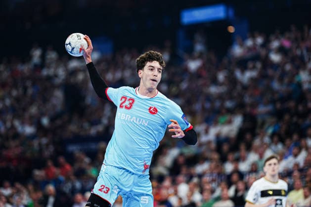 Throw Goal Marti Soler MT Melsungen, 23 GER, THW Kiel vs MT Melsungen, Handball, EHF European League, Final, Season 2025 2026, 31 05 2026 GER, THW Kiel vs MT Melsungen, Handball, EHF European League, Final, Season 2025 2026, 31 05 2026 Hamburg Copyright: xEibner-Pressefoto MarcelxvonxFehrnx EP_MFN