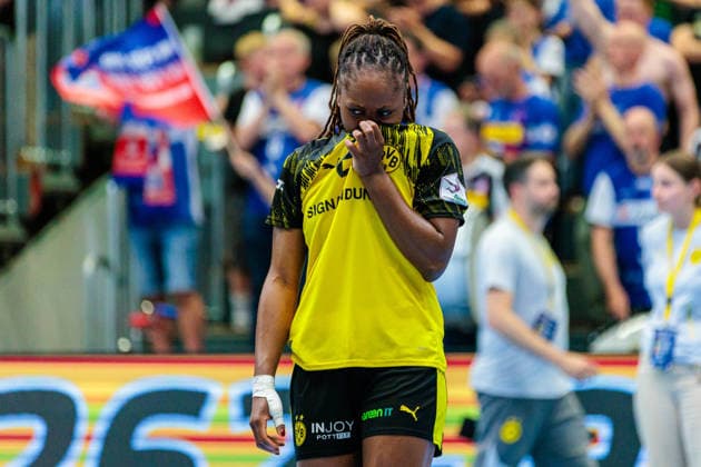 Deborah Lassource Borussia Dortmund, 22 shows herself disappointed GER, HSG Blomberg Lippe vs Borussia Dortmund, Handball, 1 Bundesliga Women, Play Offs, Final, Match 3, 31 05 2026 GER, HSG Blomberg Lippe vs Borussia Dortmund, Handball, 1 Bundesliga Women, Play Offs, Final, Match 3, 31 05 2026 Blomberg Copyright: xEibner-Pressefoto JanxRollingerx EP_JSK