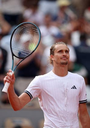 Alexander Zverev of Germany celebrates French Open Tennis, Day Eight, Tennis, Roland Garros, Paris, France - 31 May 2026Paris Roland Garros France EDITORIAL USE ONLY No use with unauthorised audio, video, data, fixture lists, club league logos or live services. Online in-match use limited to 120 images, no video emulation. No use in betting, games or single club league player publications. Copyright: xEllaxLing Shutterstockx 16898325t