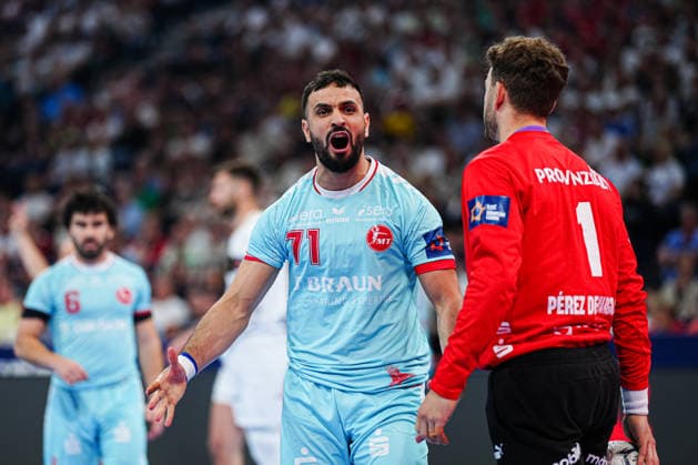 Cheers Mohamed Amine Darmoul MT Melsungen, 71 GER, THW Kiel vs MT Melsungen, Handball, EHF European League, Final, Season 2025 2026, 31 05 2026 GER, THW Kiel vs MT Melsungen, Handball, EHF European League, Final, Season 2025 2026, 31 05 2026 Hamburg Copyright: xEibner-Pressefoto MarcelxvonxFehrnx EP_MFN