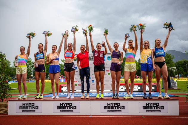 Annik KAELIN Switzerland , Sofie DOKTOR Netherlands , Sandrina SPRENGEL GER VfB Stuttgart 1893 , Vanessa GRIMM GER, Koenigsteiner LV , Sophie WEISSENBERG GER, TSV Bayer 04 Leverkusen AUT, Leichtathletik, Athletics, 51 Hypomeeting, 31 05 2026, AUT, Leichtathletik, Athletics, 51 Hypomeeting, 30105 2025 Goetzis Copyright: xEibnerxPressefoto JanxPapenfussx EP_JPS