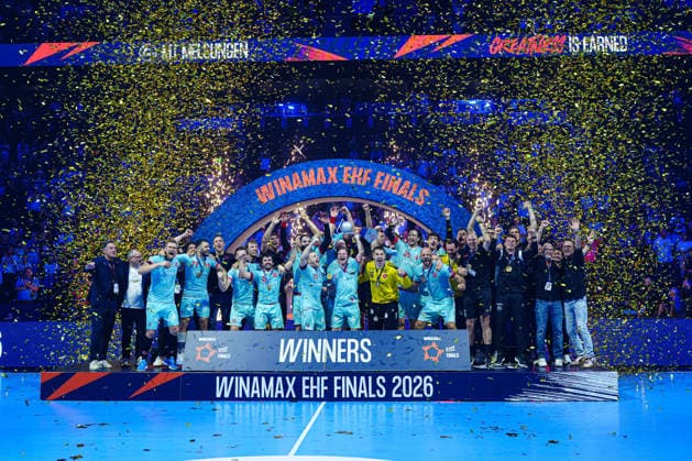 Award ceremony MT Melsungen GER, THW Kiel vs MT Melsungen, Handball, EHF European League, Final, Season 2025 2026, 31 05 2026 GER, THW Kiel vs MT Melsungen, Handball, EHF European League, Final, Season 2025 2026, 31 05 2026 Hamburg Copyright: xEibner-Pressefoto MarcelxvonxFehx EP_MFN
