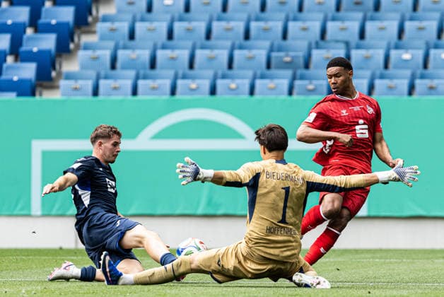 U19 DFB Nachwuchsliga A, 2025 2026, Final TSG Hoffenheim U19 1 FC Köln U19 31 05 2026 Maik Nelson Afri Akumu 1 FC Köln U19, 30 , Nico Biedermann TSG 1899 Hoffenheim U19, 1 , Tom Fiederer TSG 1899 Hoffenheim U19, 26 U19 DFB Nachwuchsliga A, 2025 2026, Final TSG Hoffenheim U19 1 FC Köln U19 PreZero Arena, Sinsheim 31 05 2026 DFB regulations prohibit any use of photographs as image sequences and or quasi video Copyright: xBEAUTIFULxSPORTS Buriakovx
