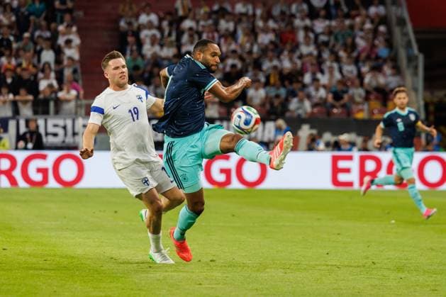 Jonathan Tah Germany in duel with Benjkamin Kaellmann Finland , Germany vs Finland, Football, International match, World Cup preparation, Season 2025 2026, 31 05 2026 Germany vs Finland, Football, International match, World Cup preparation, Season 2025 2026, 31 05 2026 Copyright: xEibner-Pressefoto AlexanderxNeisx EP_ANS