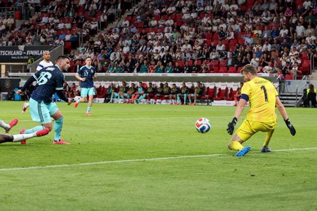 Deniz Undav 26 Germany scores his second goal, scores against Lukas Hradecky 1 Finland for 3 0, Germany vs Finland, Football, Men, UEFA, Friendly, Friendly Match, DFB, Season 2025 2026, 31 05 2026 Mainz Rhineland Palatinate Germany Copyright: xkolbert-press MartinxAgüerax