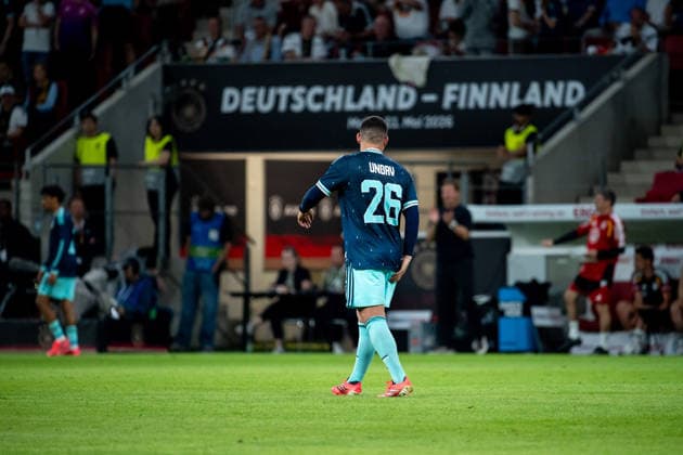 GER, Germany vs. Finland, international match, World Cup preparation 2026 31 05 2026, Mewa Arena, Mainz, GER, Germany vs. Finland, international match, World Cup preparation 2026, in the picture Deniz Undav Germany, 26 holds his thigh after scoring the 3-0 goal, nordphotoxGmbHx xMemmler nph00005