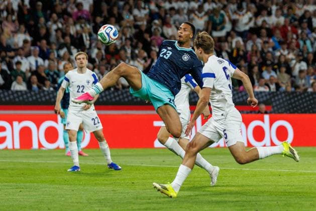 Felix Nmecha Germany in duel with Miro Tenho Finland , Germany vs Finland, Football, International match, World Cup preparation, Season 2025 2026, 31 05 2026 Germany vs Finland, Football, International match, World Cup preparation, Season 2025 2026, 31 05 2026 Copyright: xEibner-Pressefoto AlexanderxNeisx EP_ANS