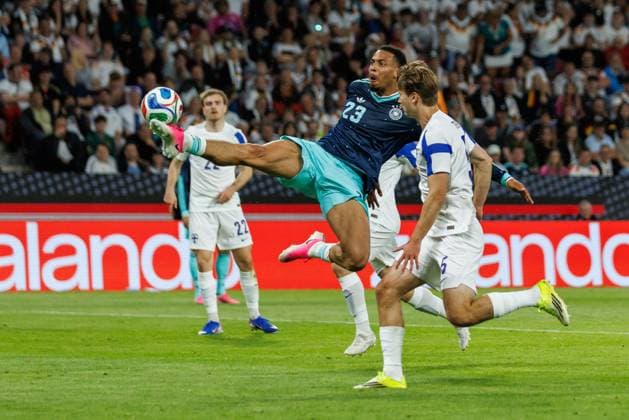 Felix Nmecha Germany in duel with Miro Tenho Finland , Germany vs Finland, Football, International match, World Cup preparation, Season 2025 2026, 31 05 2026 Germany vs Finland, Football, International match, World Cup preparation, Season 2025 2026, 31 05 2026 Copyright: xEibner-Pressefoto AlexanderxNeisx EP_ANS