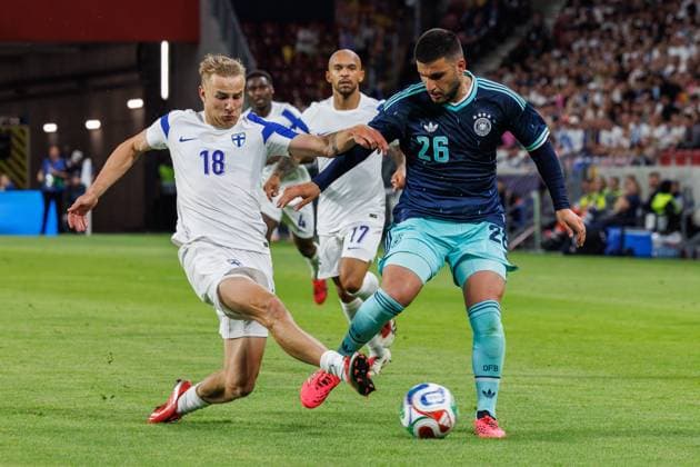 Deniz Undav Germany in a duel with Topi Keskinen Finland , Germany vs Finland, Football, International match, World Cup preparation, Season 2025 2026, 31 05 2026 Germany vs Finland, Football, International match, World Cup preparation, Season 2025 2026, 31 05 2026 Copyright: xEibner-Pressefoto AlexanderxNeisx EP_ANS