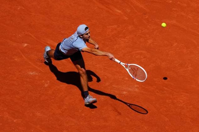Zachary Svajda in fourth round action French Open Tennis, Day Nine, Tennis, Roland Garros, Paris, France - 01 Jun 2026Paris Roland Garros France EDITORIAL USE ONLY No use with unauthorised audio, video, data, fixture lists, club league logos or live services. Online in-match use limited to 120 images, no video emulation. No use in betting, games or single club league player publications. Copyright: xJavierxGarcia Shutterstockx 16898326z