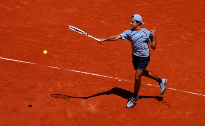 Zachary Svajda in fourth round action French Open Tennis, Day Nine, Tennis, Roland Garros, Paris, France - 01 Jun 2026Paris Roland Garros France EDITORIAL USE ONLY No use with unauthorised audio, video, data, fixture lists, club league logos or live services. Online in-match use limited to 120 images, no video emulation. No use in betting, games or single club league player publications. Copyright: xJavierxGarcia Shutterstockx 16898326aa