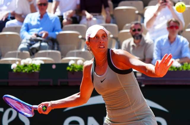 Madison Keys in fourth round action French Open Tennis, Day Nine, Tennis, Roland Garros, Paris, France - 01 Jun 2026Paris Roland Garros France EDITORIAL USE ONLY No use with unauthorised audio, video, data, fixture lists, club league logos or live services. Online in-match use limited to 120 images, no video emulation. No use in betting, games or single club league player publications. Copyright: xJavierxGarcia Shutterstockx 16898326bo