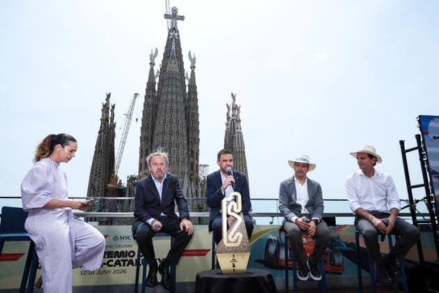 June 2, 2026, Barcelona, Barcelona, Spain: Josep Mateu, President of RACC, Pol Gilbert, Secretary-General of the Department of Enterprise and Labour of the Government of Catalonia, Pedro MartoÂnez de la Rosa, team ambassador Aston Martin Aramco F1 and Marc Gene, team ambassador Scuderia Ferrari HP F1 during the presentation of the Grand Prix Formula 1 Barcelona-Catalunya at Terraza Hotel Sercotel Rosello on June 02, 2026 in Barcelona, Spain. Presentation Of The Grand Prix Formula 1 Barcelona-Catalunya - ZUMAa181 20260602_zaa_a181_030 Copyright: xJavierxBorregox