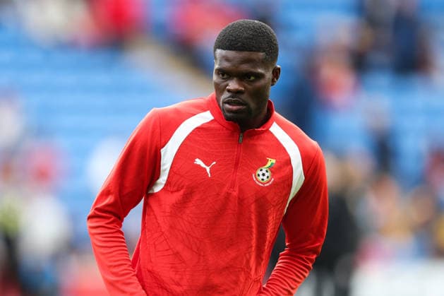 Cardiff, Wales, 2nd June 2026. Thomas Partey of Ghana during the pre-game warm up ahead of the Wales vs Ghana International Friendly, Länderspiel, Nationalmannschaft match at the Cardiff City Stadium, Cardiff. Picture credit should read: Gareth Evans Sportimage EDITORIAL USE ONLY. No use with unauthorised audio, video, data, fixture lists, club league logos or live services. Online in-match use limited to 120 images, no video emulation. No use in betting, games or single club league player publications. SPI_008_GE_WALES_vs_GHANA SPI-4832-0008