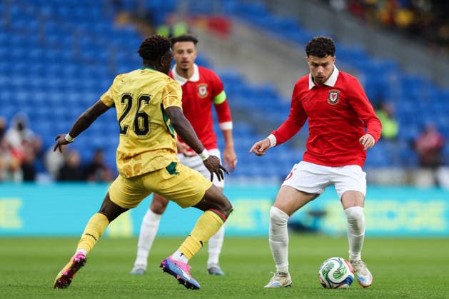 Cardiff, Wales, 2nd June 2026. Neco Williams of Wales in action during the Wales vs Ghana International Friendly, Länderspiel, Nationalmannschaft match at the Cardiff City Stadium, Cardiff. Picture credit should read: Gareth Evans Sportimage EDITORIAL USE ONLY. No use with unauthorised audio, video, data, fixture lists, club league logos or live services. Online in-match use limited to 120 images, no video emulation. No use in betting, games or single club league player publications. SPI_016_GE_WALES_vs_GHANA SPI-4832-0016