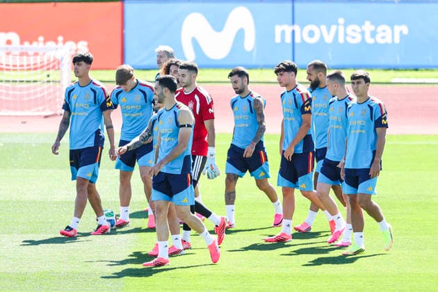 June 3, 2026, Las Rozas, Madrid, Spain: Several players during a training session of Spain National Football Team ahead the FIFA World Cup, WM, Weltmeisterschaft, Fussball 2026 at Ciudad del Futbol on June 03, 2026 in Las Rozas, Madrid, Spain. Spain Team Training Session - FIFA World Cup 2026 - ZUMAa181 20260603_zaa_a181_008 Copyright: xIrinaxR.xHipolitox