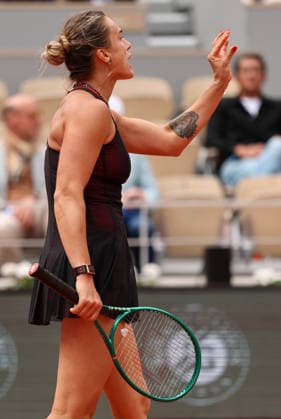 Aryna Sabalenka of Belarus frustrated French Open Tennis, Day Eleven, Tennis, Roland Garros, Paris, France - 03 Jun 2026Paris Roland Garros France EDITORIAL USE ONLY No use with unauthorised audio, video, data, fixture lists, club league logos or live services. Online in-match use limited to 120 images, no video emulation. No use in betting, games or single club league player publications. Copyright: xEllaxLing Shutterstockx 16906557aq