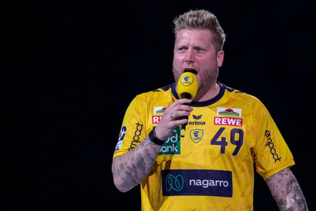 Kevin Gerwin presenter, hall announcer, RNL , single picture, single photo, action, action, 03 06 2026, Mannheim Germany , Handball, Bundesliga, Rhein Neckar Löwen TSV Hannover Burgdorf xozx