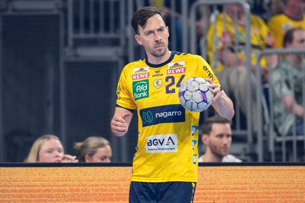 Patrick Groetzki RNL, 24 , on the ball, single picture, single photo, action, action, 03 06 2026, Mannheim Germany , Handball, Bundesliga, Rhein Neckar Löwen TSV Hannover Burgdorf xozx