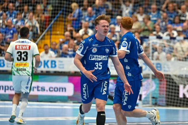 Jarnes Faust TBV Lemgo Lippe, 35 cheers TBV Lemgo Lippe vs SC DHfK Leipzig, Handball, 1 Bundesliga, 33 Matchday, Season 2025 2026, 03 06 2026, TBV Lemgo Lippe vs SC DHfK Leipzig, Handball, 1 Bundesliga, 33 Matchday, Season 2025 2026, 03 06 2026 Lemgo Copyright: xEibner-Pressefoto RobertxGertzenx EP_RGN