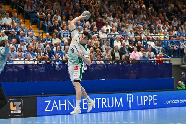 Matej Klima SC DHfK Leipzig, 13 throws TBV Lemgo Lippe vs SC DHfK Leipzig, Handball, 1 Bundesliga, 33 Matchday, Season 2025 2026, 03 06 2026, TBV Lemgo Lippe vs SC DHfK Leipzig, Handball, 1 Bundesliga, 33 Matchday, Season 2025 2026, 03 06 2026 Lemgo Copyright: xEibner-Pressefoto RobertxGertzenx EP_RGN