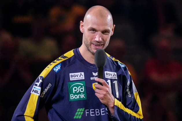 Lukas Sandell RNL, 11 , single picture, single photo, at his farewell, farewell from club, action, action, 03 06 2026, Mannheim Germany , Handball, Bundesliga, Rhein Neckar Löwen TSV Hannover Burgdorf xozx