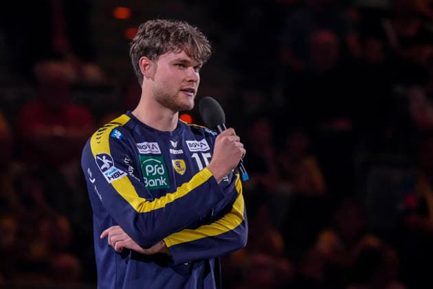 David More RNL, 15 , single picture, single photo, at his farewell, farewell from club, action, action, 03 06 2026, Mannheim Germany , Handball, Bundesliga, Rhein Neckar Löwen TSV Hannover Burgdorf xozx