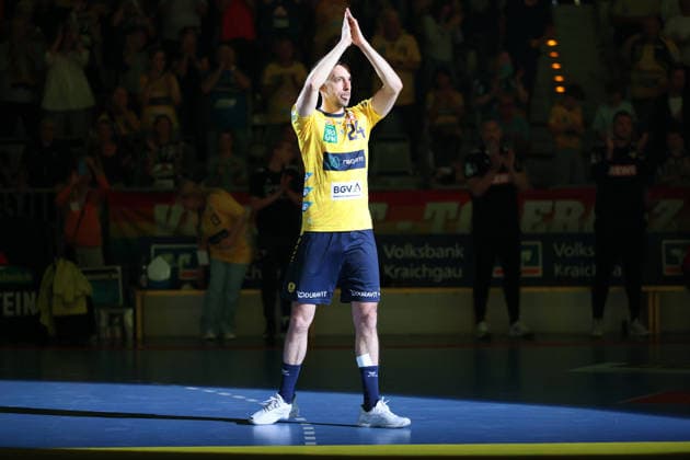 Farewell to Patrick Groetzki Rhein Neckar Loewen, 24 with honor GER, Rhein Neckar Loewen vs TSV Hannover Burgdorf, Handball, 1 Bundesliga, Season 2025 2026, 03 05 2026 GER, Rhein Neckar Loewen vs TSV Hannover Burgdorf, 1 Bundesliga, Season 2025 2026, 03 05 2026 Mannheim Copyright: xEibner-Pressefoto JoergxHirschx EP_JHH