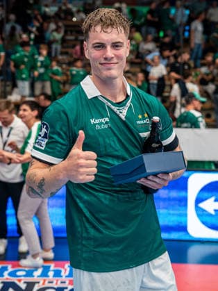 Victor Kloeve Frisch Auf Goeppingen, 07 came third in the Player of the Year vote, Frisch Auf Goeppingen vs TVB Stuttgart, Handball, 1 Bundesliga, Men, 2025 2026 season, 03 06 2026, Frisch Auf Goeppingen vs TVB Stuttgart, Handball, 1 Bundesliga, Men, 2025 2026 season, 03 06 2026 Goeppingen Copyright: xEibner-Pressefoto MichaelxSchmidx EP_MST
