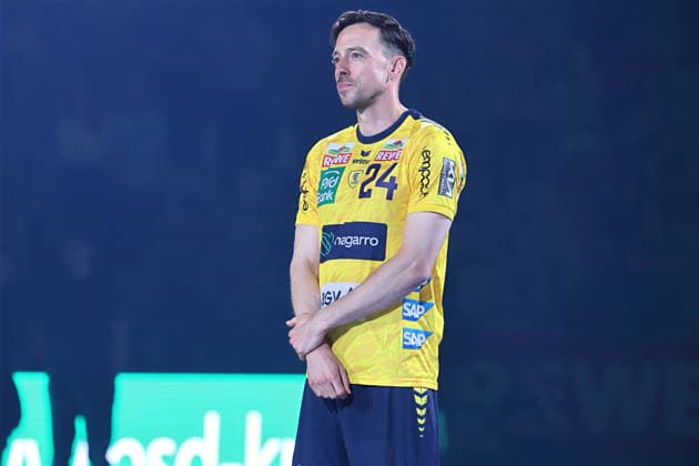 Farewell to Patrick Groetzki Rhein Neckar Loewen, 24 with honor GER, Rhein Neckar Loewen vs TSV Hannover Burgdorf, Handball, 1 Bundesliga, Season 2025 2026, 03 05 2026 GER, Rhein Neckar Loewen vs TSV Hannover Burgdorf, 1 Bundesliga, Season 2025 2026, 03 05 2026 Mannheim Copyright: xEibner-Pressefoto JoergxHirschx EP_JHH