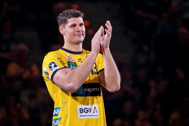 Sebastian Heymann RNL, 13 , single picture, single photo, at his farewell, farewell from club, action, action, 03 06 2026, Mannheim Germany , Handball, Bundesliga, Rhein Neckar Löwen TSV Hannover Burgdorf xozx