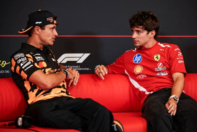 F1 - MONACO GRAND PRIX 2026 NORRIS Lando (gbr), McLaren F1 Team MCL40, portrait LECLERC Charles (mco), Scuderia Ferrari SF-26, portrait press conference, PK, Pressekonferenz during the Formula 1 Grand Prix de Canada 2026, 6th round of the 2026 Formula One World Championship, WM, Weltmeisterschaft from June 5 to 7, 2026 on the Circuit de Monaco, in Monte-Carlo, Monaco - Monte-CarloMonaco Copyright: xXavixBonillax