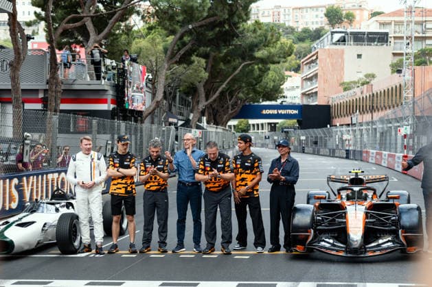 June 4, 2026, Monte Carlo, Monte Carlo, Principality of Monaco: MIKA HAKKINEN, OSCAR PIASTRI (81, McLaren Mastercard F1 Team, AUS, Australian F1 Driver, MCL40), ANDREA STELLA, STEFANO DOMENICALI, ZAC BROWN, LANDO NORRIS (1, McLaren Mastercard F1 Team, GBR, British F1 Driver, MCL40), EMERSON FITTIPALDI at the McLaren s 1000th GP celebration during Media Day (Thursday) at the Formula 1 Louis Vuitton Grand Prix de Monaco 2026 in Monte Carlo, Principality of Monaco F12026: Monaco Grand Prix - ZUMAr193 20260604_zsp_r193_173 Copyright: xSaraxRuffonix