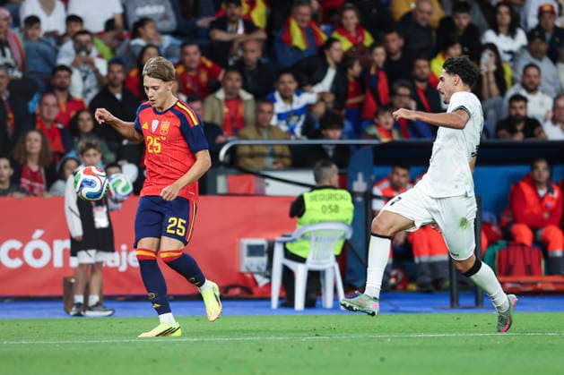 June 4, 2026, A Coruna, A Coruna, SPAIN: Jesus Rodriguez of Spain in action during the friendly international football match played between Spain and Iraq ahead the FIFA World Cup, WM, Weltmeisterschaft, Fussball 2026 at Abanca Balaidos stadium on June 04, 2026, in A Coruna, Spain. A Coruna SPAIN - ZUMAa181 20260604_zaa_a181_187 Copyright: xIrinaxR.xHipolitox