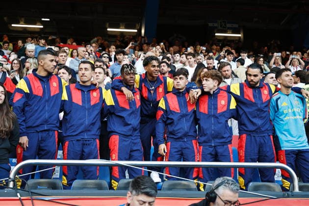 (L-R) Rodri, Mikel Oyarzabal, Nico Williams, Lamine Yamal, Pedri, Victor Munoz, David Taya, Martin Zubimendi (ESP), JUNE 4, 2026 - Football Soccer : International Friendly, Länderspiel, Nationalmannschaft match between Spain - Iraq at the Estadio Municipal de Riazor in A Coruna, Spain. Noxthirdxpartyxsale aflo_333275380
