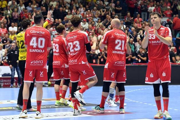 Isaias Guadiola Villaplana MT Melsungen 40 , Marti Soler MT Melsungen 23 , Arnar Freyr Arnarsson MT Melsungen 21 , Aaron Mensing MT Melsungen 33 , GER, MT Melsungen Fuechse Berlin, Handball, 1 Bundesliga, 33 Matchday, Season 2025 2026, 04 06 2026, GER, MT Melsungen Fuechse Berlin, Handball, 1 Bundesliga, 33 Matchday, Season 2025 2026, 04 06 2026 Kassel Copyright: xEibner-Pressefotox xRolandxSippelx EP_RSL