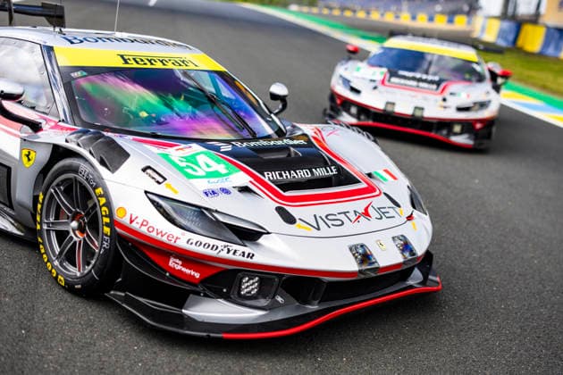 24 HEURES DU MANS 2026 - PESAGE 54 CASTELLACCI Francesco (ita), FLOHR Thomas (sui), RIGON Davide (ita), Vista AF Corse, Ferrari 296 GT3 Evo 54, LM GT3, ambiance during Le Pesage of the 24 Hours of Le Mans 2026, 3rd round of the 2026 FIA World Endurance Championship, from June 5 to 6, 2026 on the Place de la RÃ publique in Le Mans, France - Le MansFrance Copyright: xJULIENxDELFOSSEx